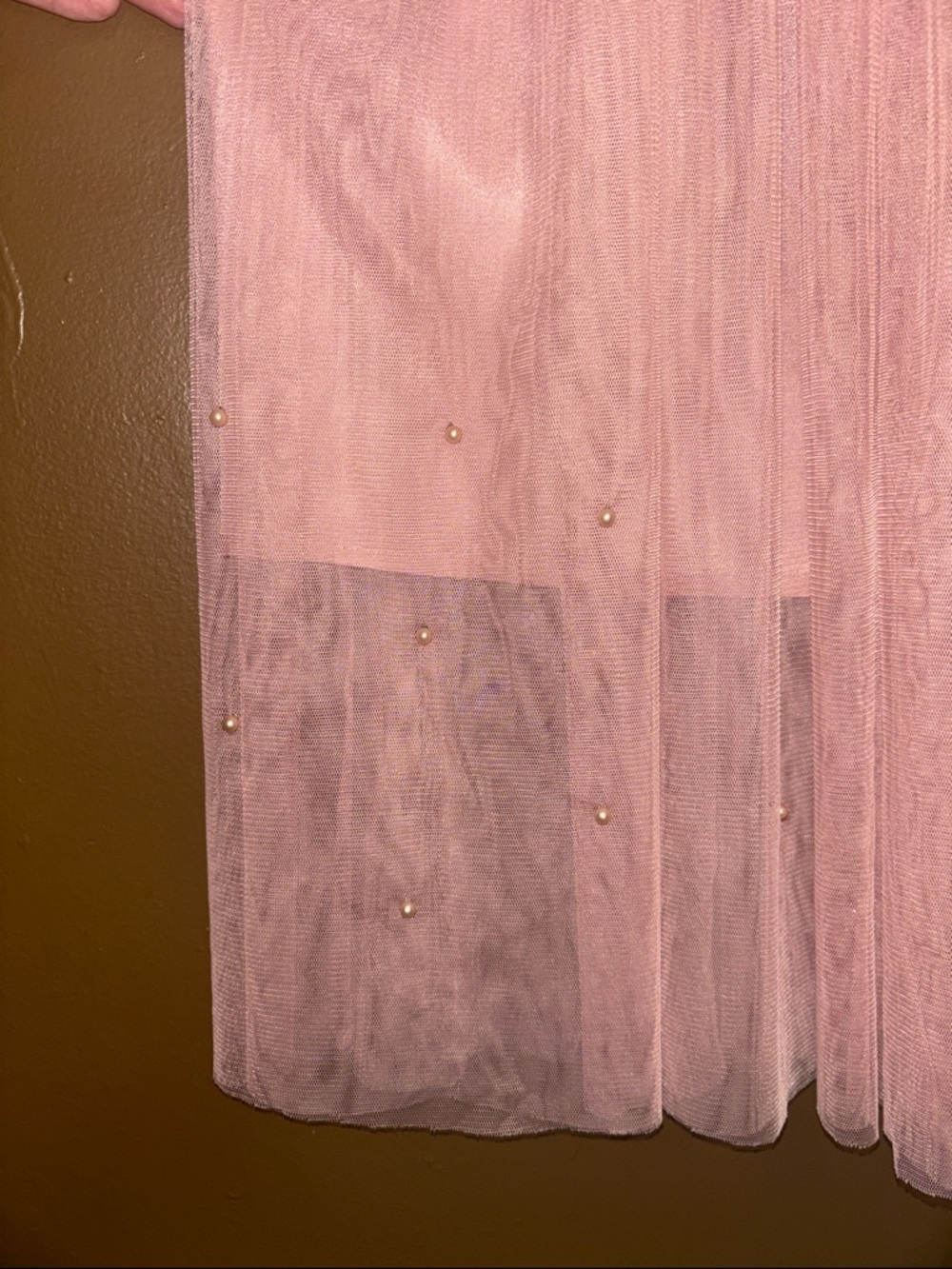 Esley Collection Dusty Pink Tulle Midi Skirt - Picture 2 of 7